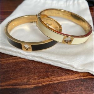 Kate Spade enamel gold black and ivory bangle
